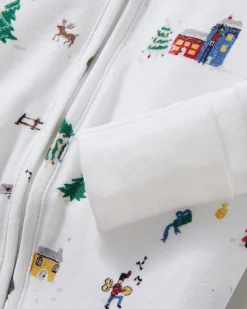 Baby’s Pima Peekaboo Romper in Holiday Town