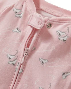 Baby’s Pima Peekaboo Romper in Winter Skates