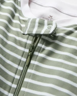 Baby’s Pima Romper in Sage Stripe