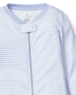 Baby’s Pima Snug Fit Romper in Blue Stripes
