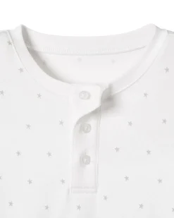 Baby’s Pima Snug Fit Romper in Gray Stars