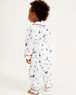 Baby's Twill Cambridge Romper in Holiday Town