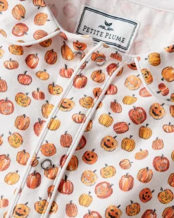 Baby’s Twill Cambridge Romper in Pumpkin Patch
