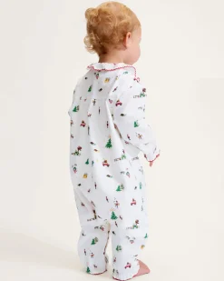 Baby's Twill Madeline Romper in Holiday Town