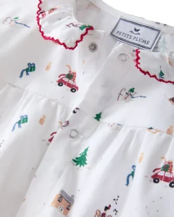 Baby's Twill Madeline Romper in Holiday Town
