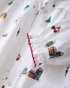 Baby's Twill Madeline Romper in Holiday Town