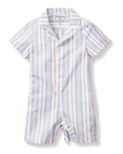 Baby’s Twill Summer Romper in Vintage French Stripes