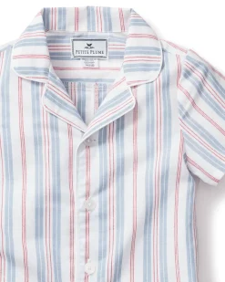 Baby’s Twill Summer Romper in Vintage French Stripes