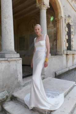 Backless Gown with Pearl Strap | STYLE 167