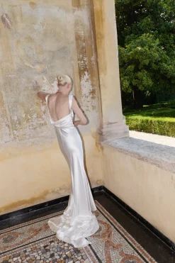 Backless Gown with Pearl Strap | STYLE 167