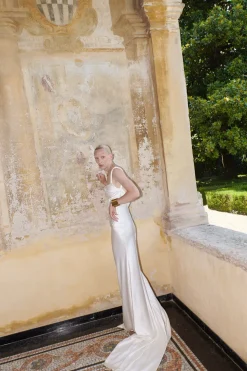 Backless Gown with Pearl Strap | STYLE 167