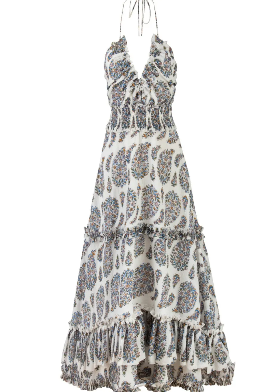 Bahar Ruffle Dress in Paisley Ghalamkar