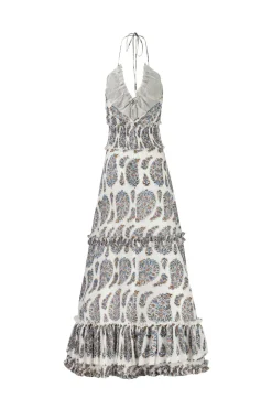 Bahar Ruffle Dress in Paisley Ghalamkar