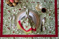 Baies de houx Mats in Red & Green, Set of 6