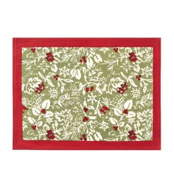 Baies de houx Mats in Red & Green, Set of 6