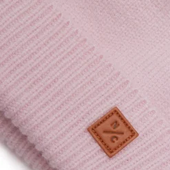 Ballerina Pink Knit Winter Hat with Faux Fur Pom