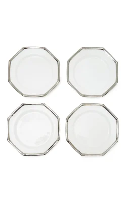 Bamboo Dessert Plates in Platinum, Set of 6