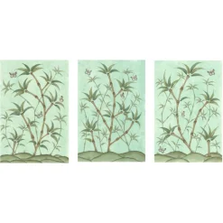 Bamboo En Fleur Triptych | Chinoiserie Panel, Set of 3