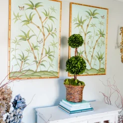 Bamboo En Fleur Triptych | Chinoiserie Panel, Set of 3