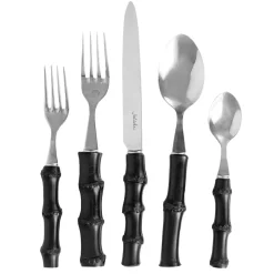Bamboo 20-Piece Place Setting in Black