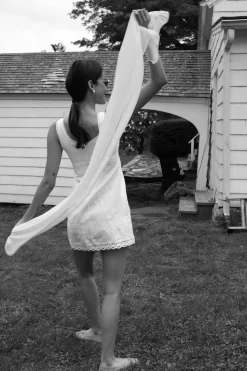 Bardot Dress in White Eyelet