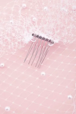 Bardot Pearl Birdcage Veil