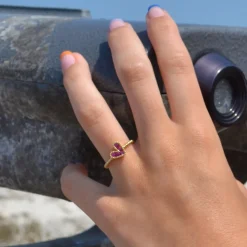 Baroque Heart Charm Ring