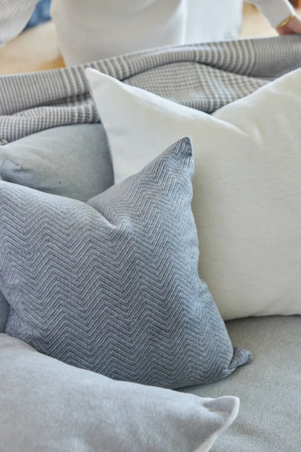Bayside Herringbone Throw Pillow Covers