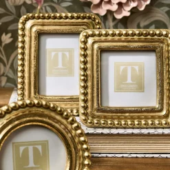 Beaded Texture Gold Photo Frames, Set of 4