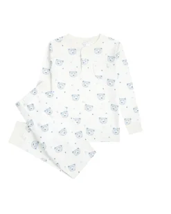 Bear Print Pajama in Child Blue