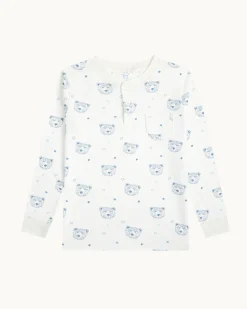 Bear Print Pajama in Child Blue