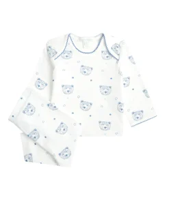 Bear Print Two Piece Set in Baby Blue