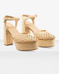 Beatriz Natural Raffia Platform