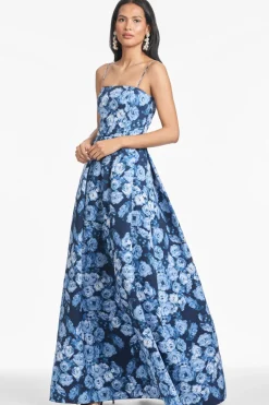 Beau Gown in Wild Sapphire Roses