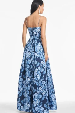 Beau Gown in Wild Sapphire Roses