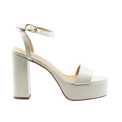 Becka White Leather Platform