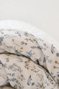 Bedding Made With Liberty Fabric in Theo Blue