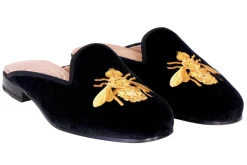 Bee Noir Velvet Mule
