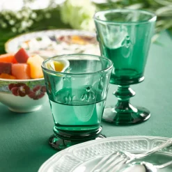 Bee Wine Glass in Emerald, Set of 6
