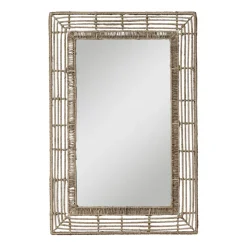 Beehive Jute Rectangular Mirror