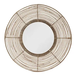 Beehive Jute Round Mirror