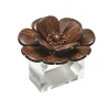 Begonia Napkin Ring in Brown & Gold, Set of 4