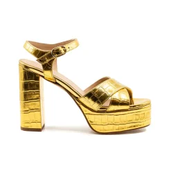 Bella Gold Faux Croc Leather