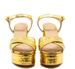 Bella Gold Faux Croc Leather