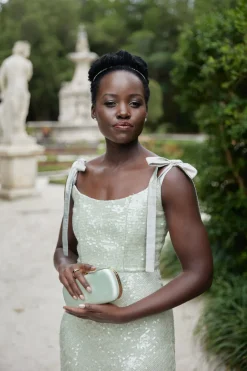 Bella Petite Clutch in Sage Green Satin