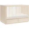 Bento 3-in-1 Convertible Storage Crib with Toddler Bed Conversion Kit in Washed Natural