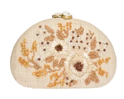 Berna Clutch in Natural & Ivory