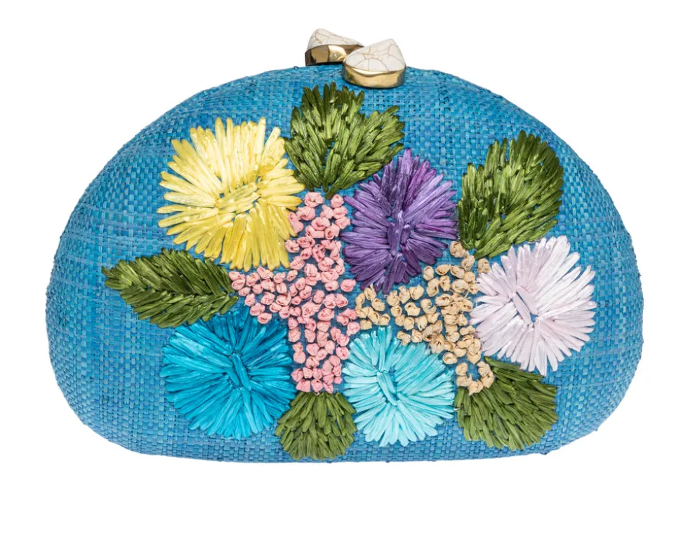 Berna Clutch in Turquoise Multi