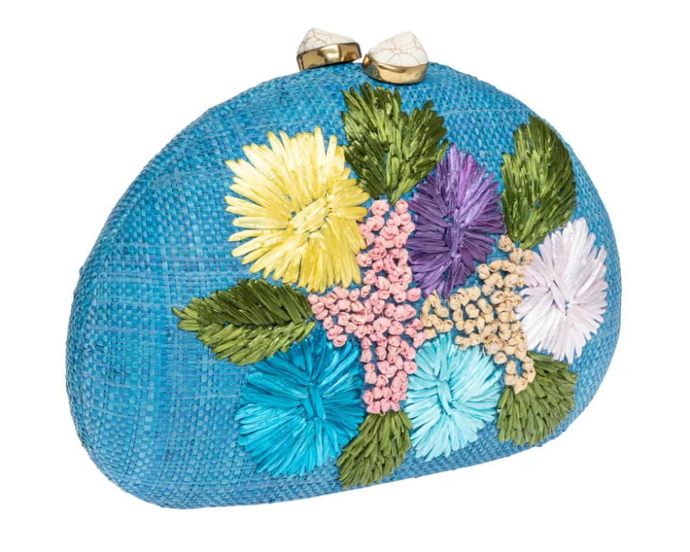 Berna Clutch in Turquoise Multi