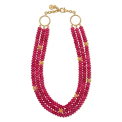 Berry & Bead Triple Strand Necklace